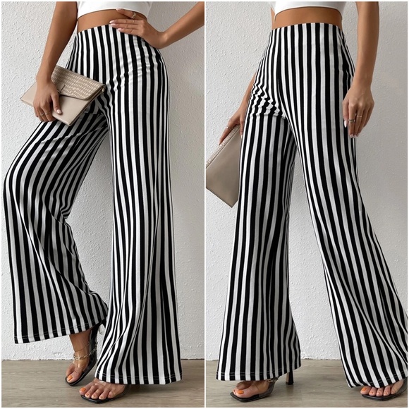 Classic Stripes Wide leg High Waist Pants - Picture 2 of 4